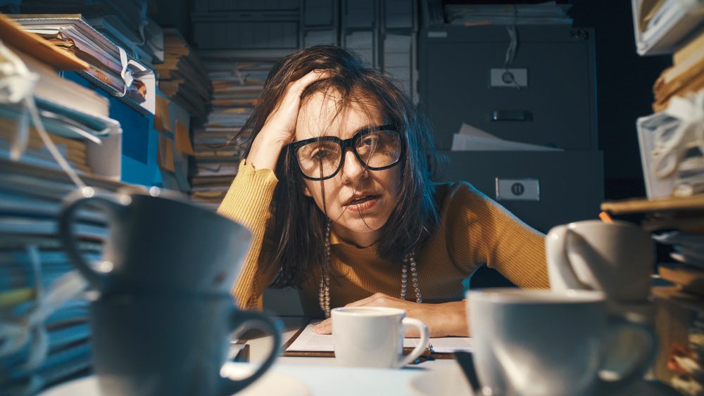 Woman doing a stressful job