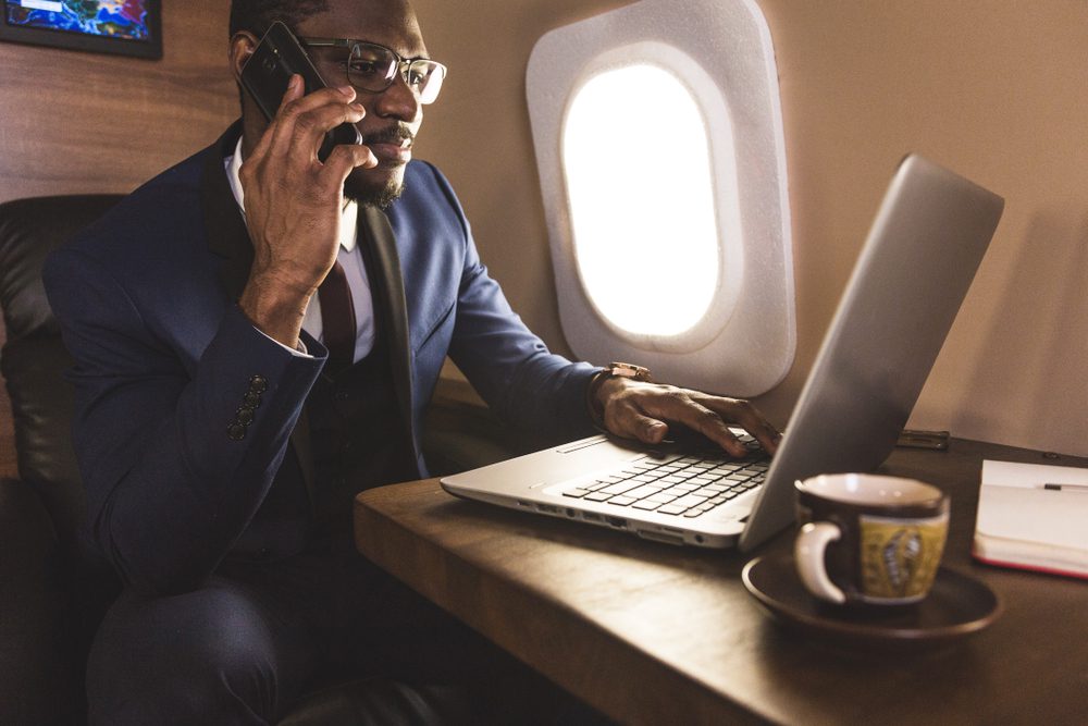 Millionaire talking on the phone