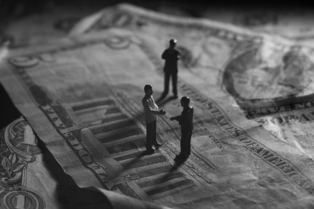 Businessmen are trading