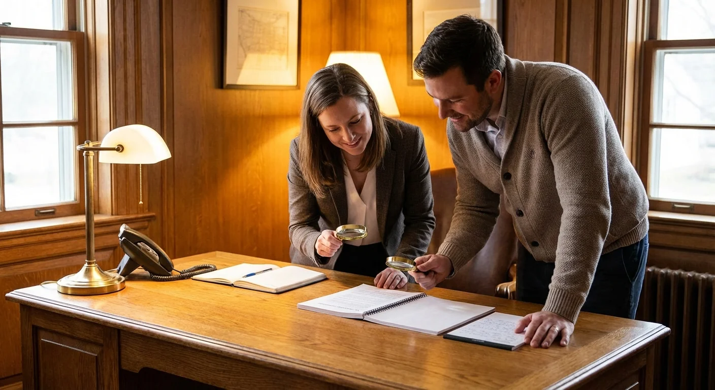 A manager and employee reviewing work with high standards and care.