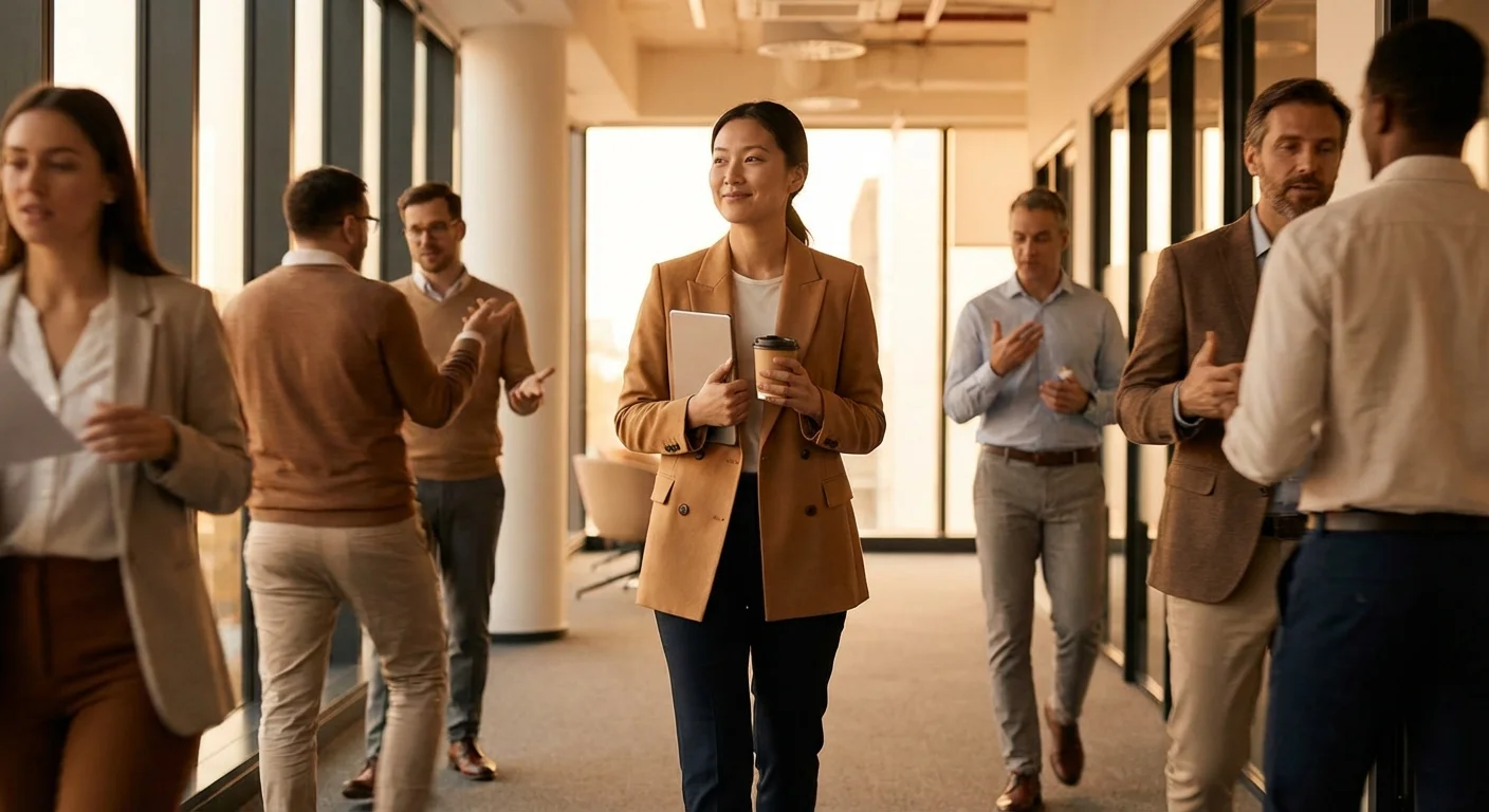 A manager maintaining a positive attitude despite workplace stress.