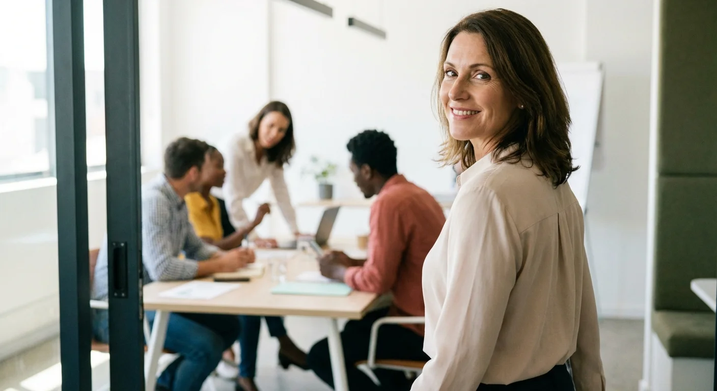 A manager stepping back to let their team lead a project independently.