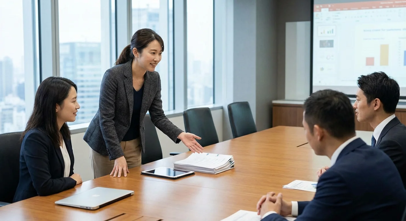 A manager tactfully steering a conversation back to work topics.