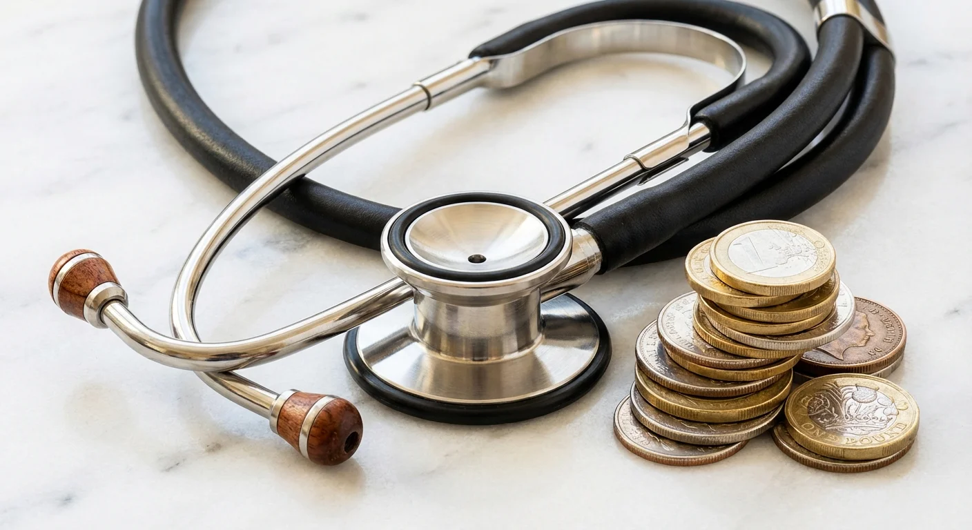 A stethoscope and coins, representing a Health Savings Account (HSA).
