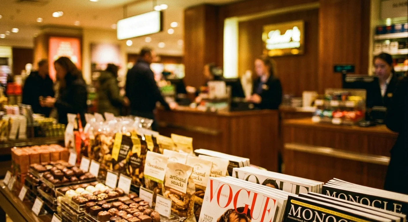 The impulse buy section at a grocery store checkout counter.