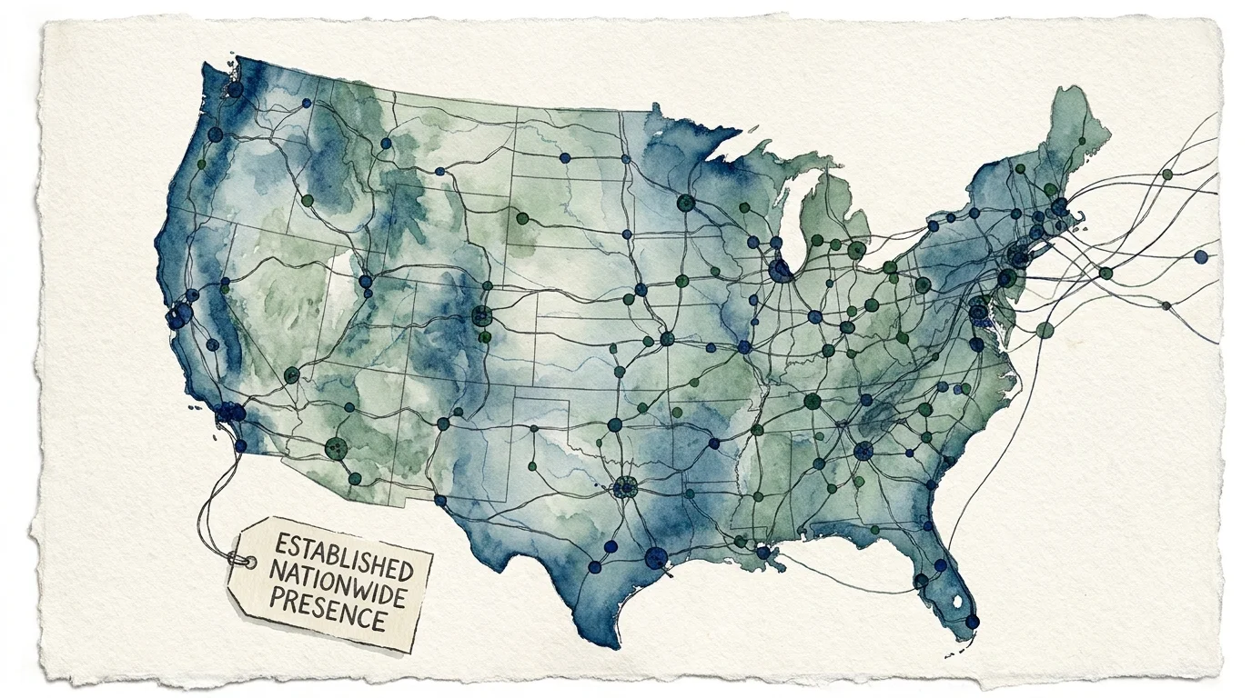 A watercolor map of the U.S. with ink lines connecting various points, symbolizing a nationwide network of social clubs.