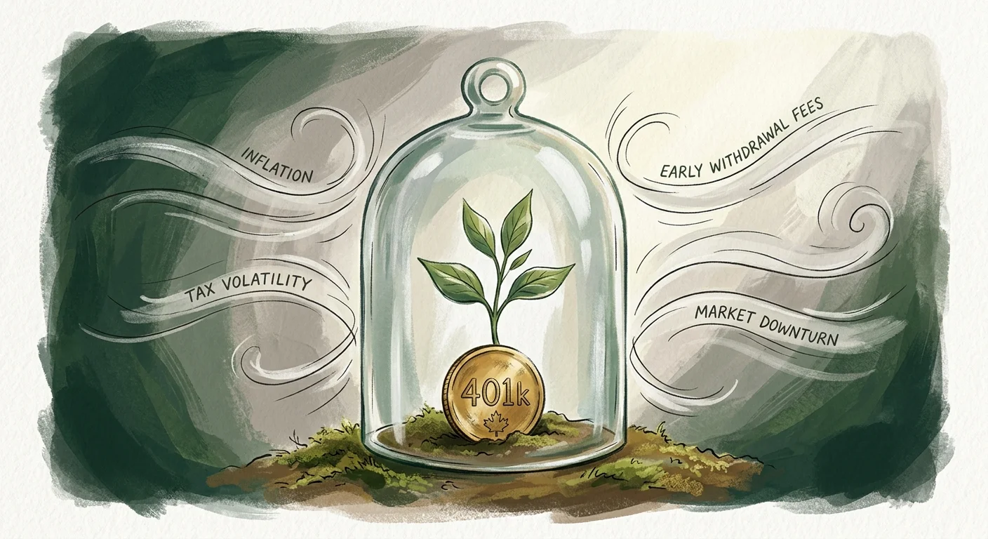 A conceptual illustration of a glass dome protecting a growing seedling sprouted from a gold coin.